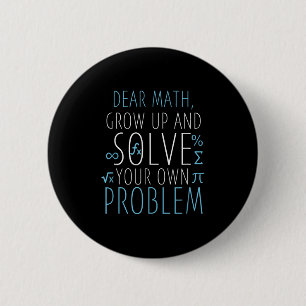 Beste Wiskunde Grappige Wiskunde Quote Meisjes Jon Ronde Button 5,7 Cm
