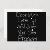 Beste Wiskunde groeit op en lost uw eigen probleem Briefkaart (Voorkant / Achterkant)