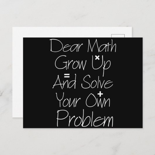 Beste Wiskunde groeit op en lost uw eigen probleem Briefkaart (Voorkant / Achterkant)