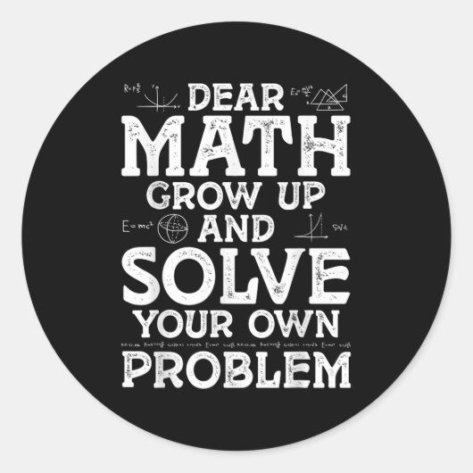 Beste Wiskunde groeit op en lost uw eigen probleme Ronde Sticker (Voorkant)