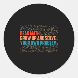 Beste Wiskunde Grow Up Funny Wiskunde Gezegde Ronde Sticker
