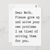 Beste wiskunde lost uw eigen problemen op briefkaart (Voorkant / Achterkant)