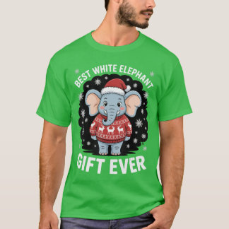 Beste Witte Olifant Gamer Grappig Kerstfeest famil T-shirt