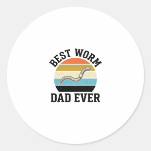 Beste Worm Papa Ooit Vintage Worm Shirt Ontwerp_1 Ronde Sticker