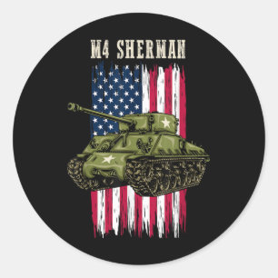 Beste WW2 Tank M4 Sherman Een WWII Army Tank voor Ronde Sticker