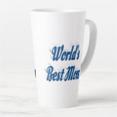 Beste zee blauwe tekst latte mok (Rechterhoek)