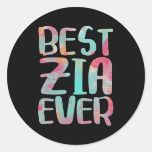 Beste Zia Ooit Italiaanse tante Gif Ronde Sticker