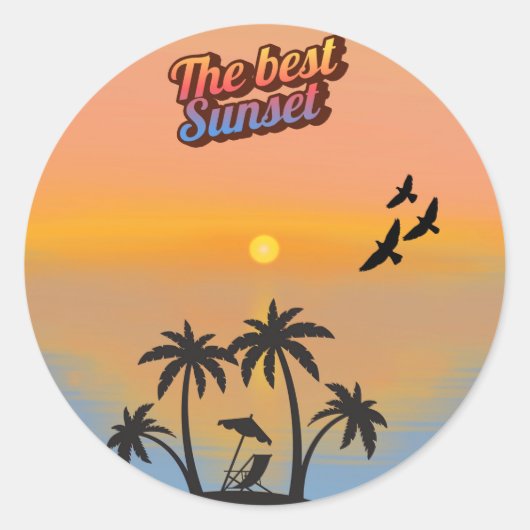 Beste zonsondergang. ronde sticker (Voorkant)