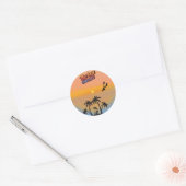 Beste zonsondergang. ronde sticker (Envelop)