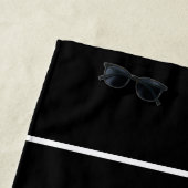 Beste zoon van par Monogram Golfer Sports Pro Zwar Strandlaken (In situ)