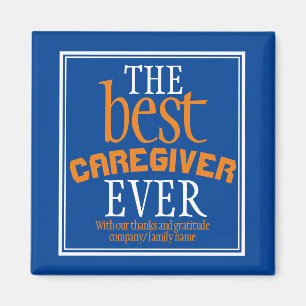 Beste zorgverlener ooit Typografie Blue Magnet Magneet