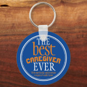 Beste zorgverlener ooit Typografie Blue Sleutelhanger (Voorkant)