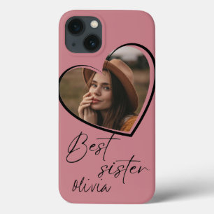 Beste Zus Foto Elegant Modern Zwart iPhone 13 Hoesje