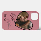 Beste Zus Foto Elegant  Modern Zwart Case-Mate iPhone Case (Achterkant (horizontaal))