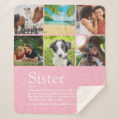 Beste zus ooit 6 foto collage modern roze sherpa deken (Voorkant)