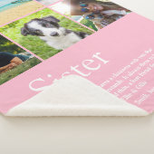 Beste zus ooit 6 foto collage modern roze sherpa deken (3/4)