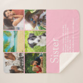 Beste zus ooit 6 foto collage modern roze sherpa deken (Voorkant (horizontaal))