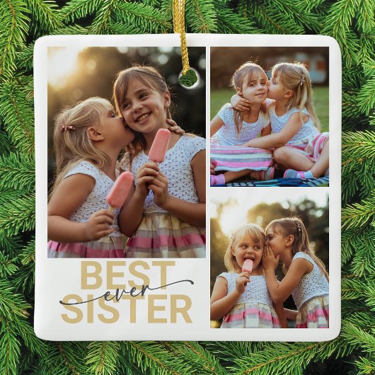 Beste zus ooit Foto Keepsake Keramisch Ornament