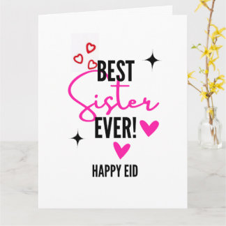 Beste Zus Ooit Gelukkig Eid Vouwbare Wenskaart Kaart