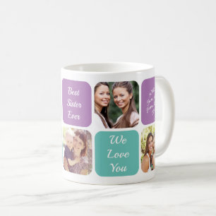 Beste zus ooit gepersonaliseerde foto's Paarse Bla Koffiemok