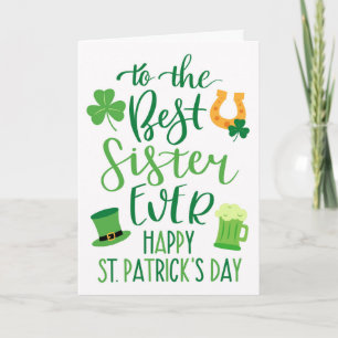 Beste zus ooit voor St. Patrick's Day Kaart