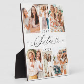 Beste zus ooit zuster script hart foto collage fotoplaat (Zijkant)
