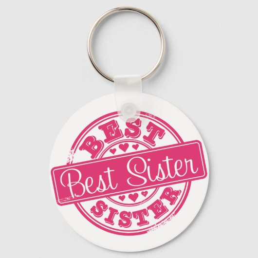 Beste zus, rubberstempel sleutelhanger (Voorkant)