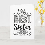 Beste zus ter wereld jarig kaart (Gele Bloem)