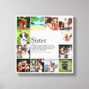 Beste zuster Ever Definition 12 Photo Collage Canvas Afdruk