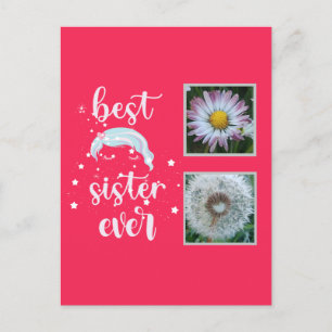Beste zuster-fotosjabloon briefkaart