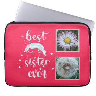 Beste zuster-fotosjabloon laptop sleeve