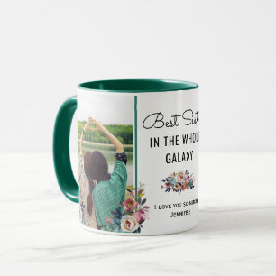 Beste zuster in Galaxy Zis Birthday Foto Mok