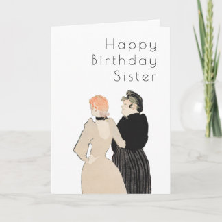 Beste zuster Lautrec Art Deco Birthday Card Kaart