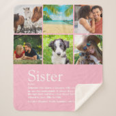 Beste zuster ooit 6 Foto Collage Moderne Roze Sherpa Deken (Voorkant)