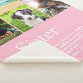 Beste zuster ooit 6 Foto Collage Moderne Roze Sherpa Deken (3/4)