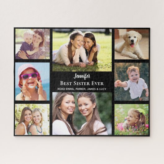 Beste zuster ooit persoonlijke fotocollage legpuzzel (Horizontaal)