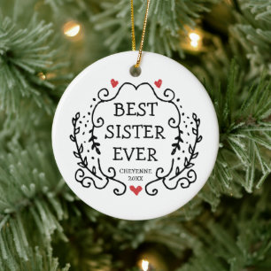 Beste zuster ooit persoonlijke sibling vriendschap keramisch ornament