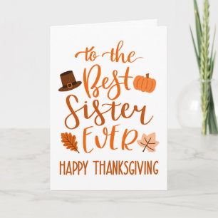 Beste zuster ooit Thanksgiving dag in Sinaasappel Kaart