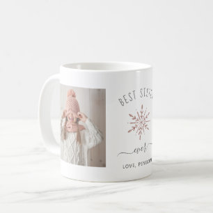 Beste zuster ooit Twee foto-Roos Gold Snowflake Koffiemok