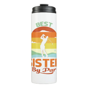 Beste zuster op Par Vaderdag Golf Shirt Gift Thermosbeker