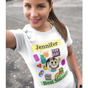 Beste zuster schattige gepersonaliseerde katten di t-shirt