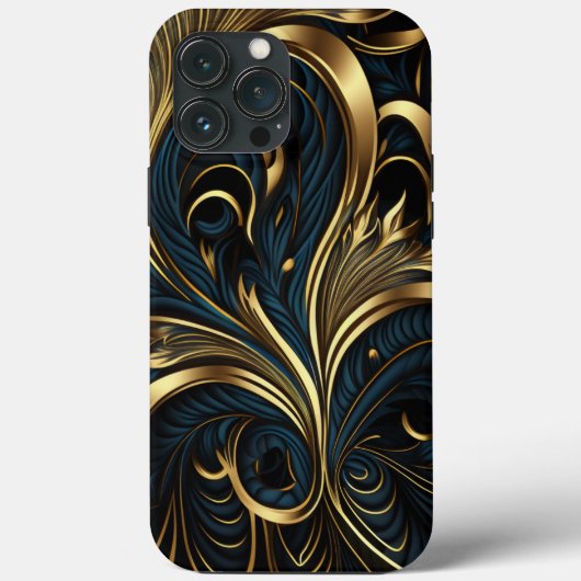 Beste zwarte en gouden telefoondoosjes van elegant Case-Mate iPhone case (Achterkant)