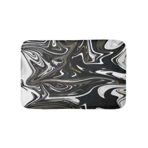 Beste zwarte en witte abstracte kunst, abstracte v badmat