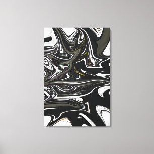 Beste zwarte en witte abstracte kunst, abstracte v canvas afdruk