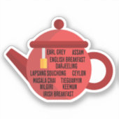 Beste zwarte thee theepot sticker (Voorkant)