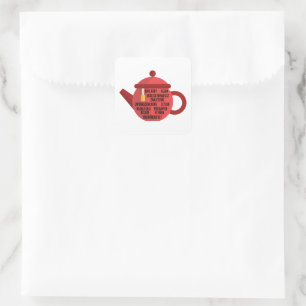 Beste zwarte thee theepot vierkante sticker