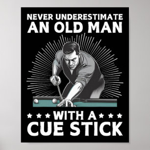Beste zwembad kunst voor mannen opa biljartspeler poster
