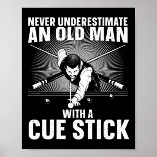 Beste zwembad kunst voor mannen opa biljartspeler  poster