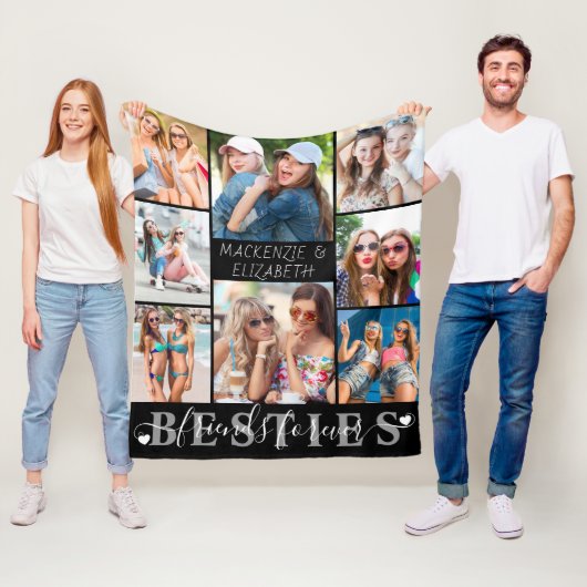 BESTEDEN Vrienden voor eeuwig script 8 Foto zwart Fleece Deken (In situ)