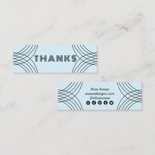 BESTEL BEDANKT Minimalist Abstract Unique Graphic Mini Visitekaartje (Voorkant / Achterkant)